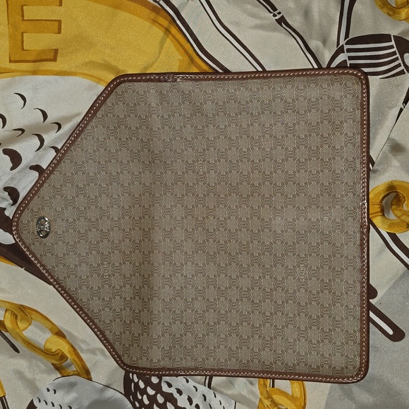 Celine Scarf 100% Silk and Celine Flap Wallet 2 PC Combo scarf is excellent Cond - Picture 9 of 11
